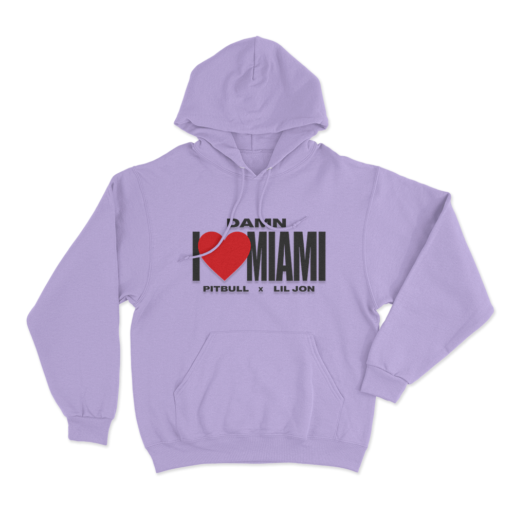 I Love Miami Pitbull X Lil Jon Unisex Hoodie Purple I Love Miami Pitbull X Lil Jon Unisex Hoodie Purple