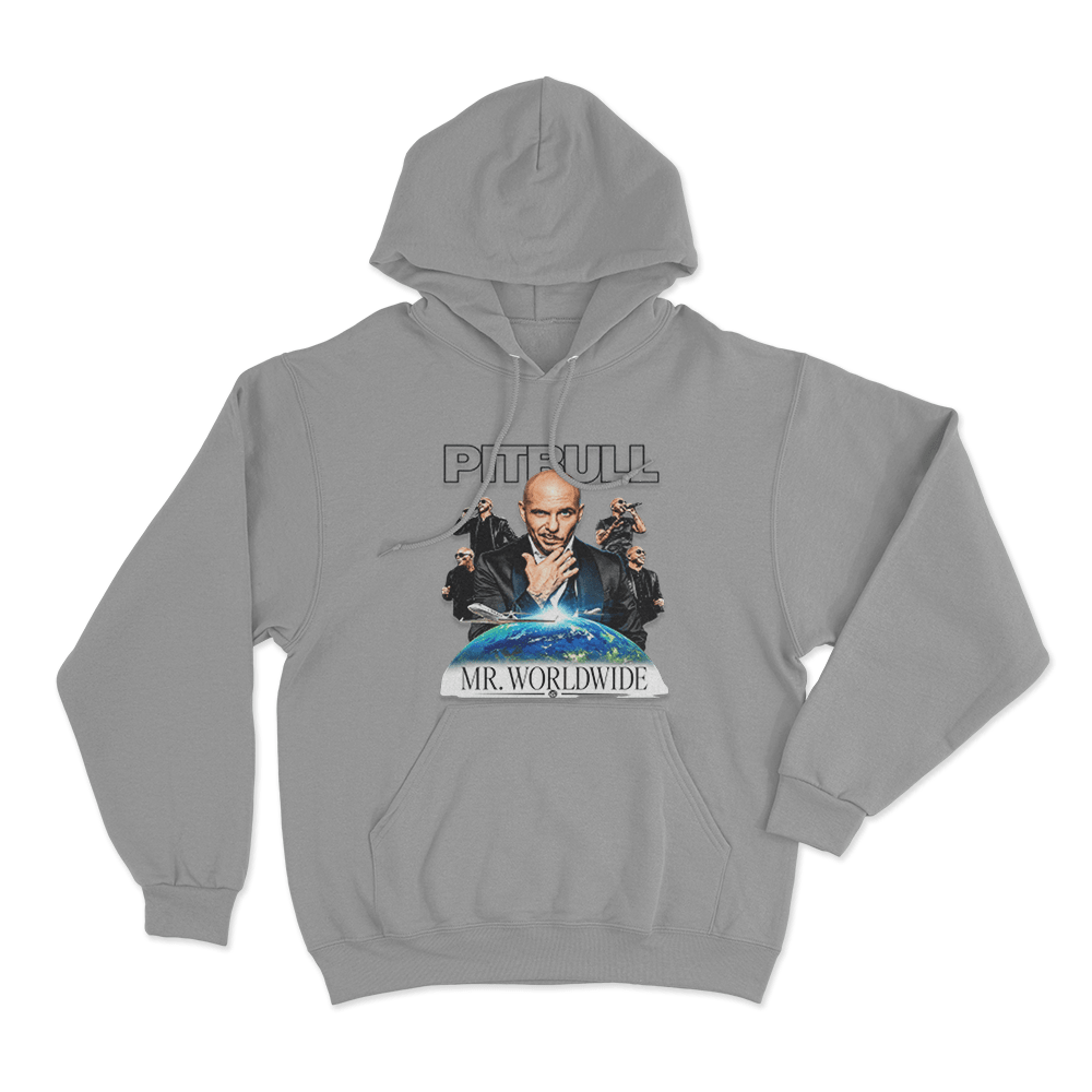 Mr. Worldwide Graphic Unisex Hoodie Grey Mr. Worldwide Graphic Unisex Hoodie Grey