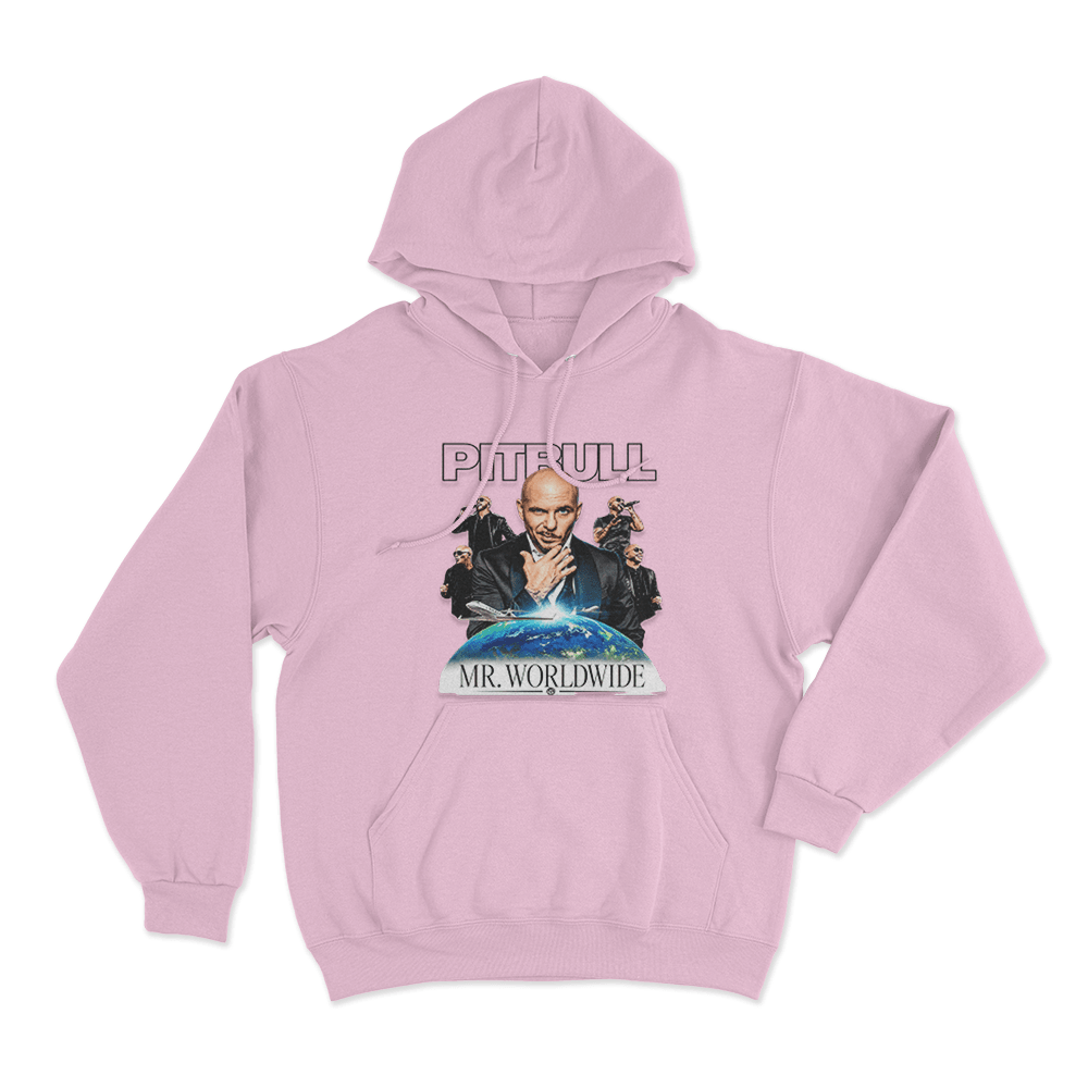 Mr. Worldwide Graphic Unisex Hoodie Pink Mr. Worldwide Graphic Unisex Hoodie Pink