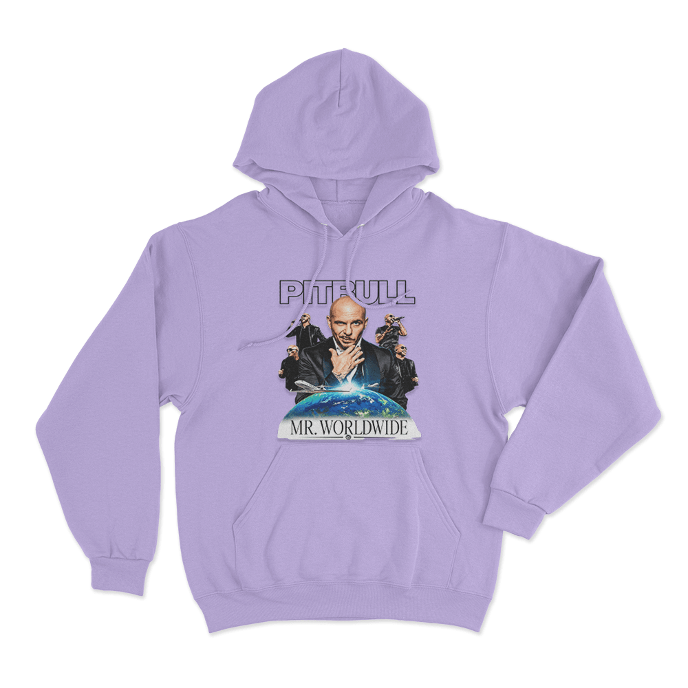 Mr. Worldwide Graphic Unisex Hoodie Purple Mr. Worldwide Graphic Unisex Hoodie Purple