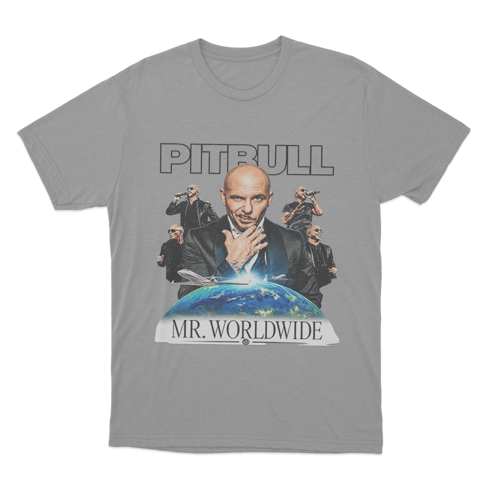 Mr. Worldwide Graphic Unisex T Shirt Grey Mr. Worldwide Graphic Unisex T Shirt Grey