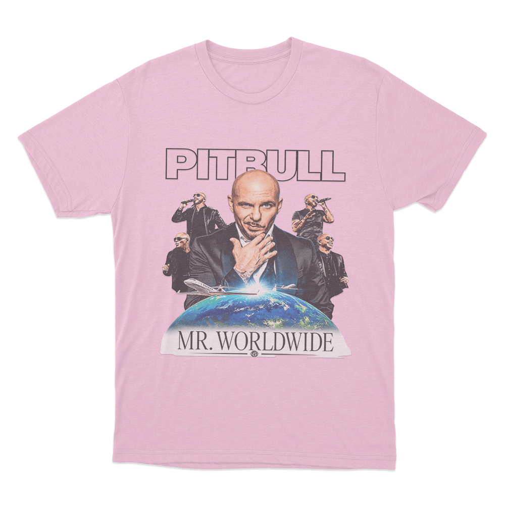 Mr. Worldwide Graphic Unisex T Shirt Pink Mr. Worldwide Graphic Unisex T Shirt Pink
