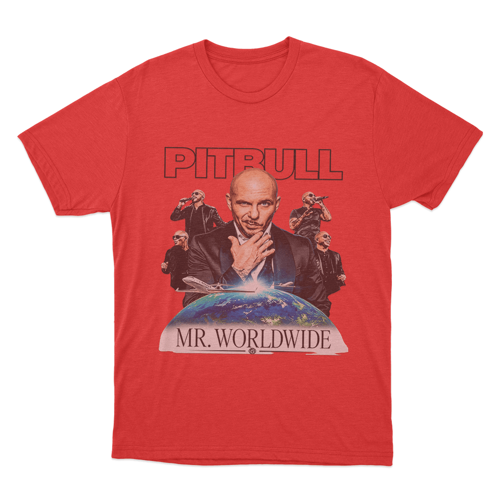Mr. Worldwide Graphic Unisex T Shirt Red Mr. Worldwide Graphic Unisex T Shirt Red