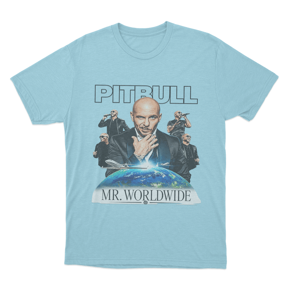Mr. Worldwide Graphic Unisex T Shirt Sky Blue Mr. Worldwide Graphic Unisex T Shirt Sky Blue