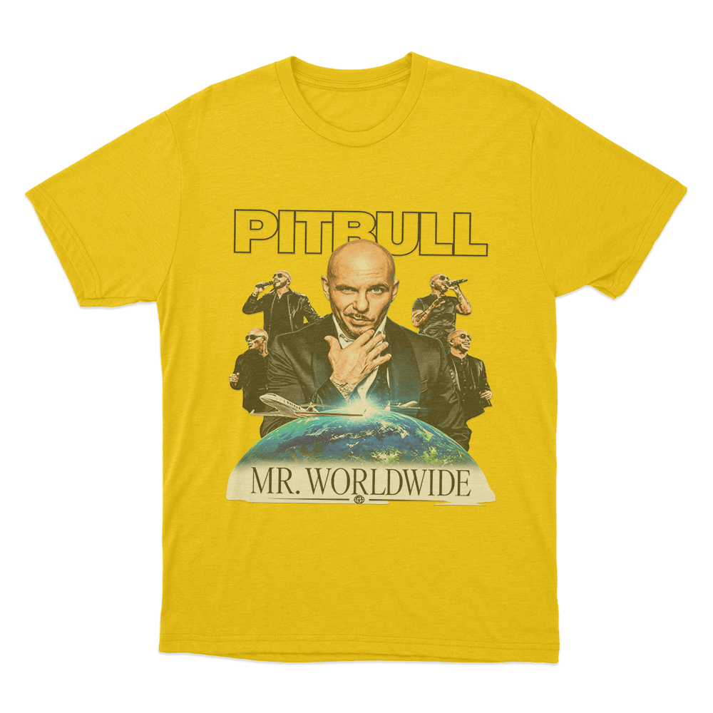 Mr. Worldwide Graphic Unisex T Shirt Yellow Mr. Worldwide Graphic Unisex T Shirt Yellow