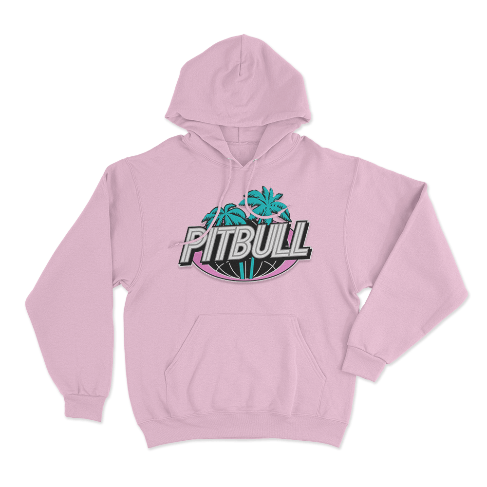 Pitbull Miami Palm Tree Logo Unisex Hoodie Pink Pitbull Miami Palm Tree Logo Unisex Hoodie Pink