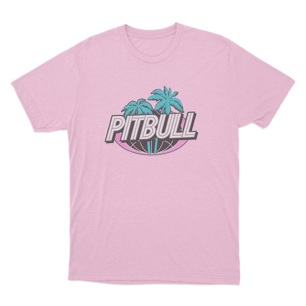 Pitbull Miami Palm Tree Logo Unisex T Shirt Pink Pitbull Miami Palm Tree Logo Unisex T Shirt Pink