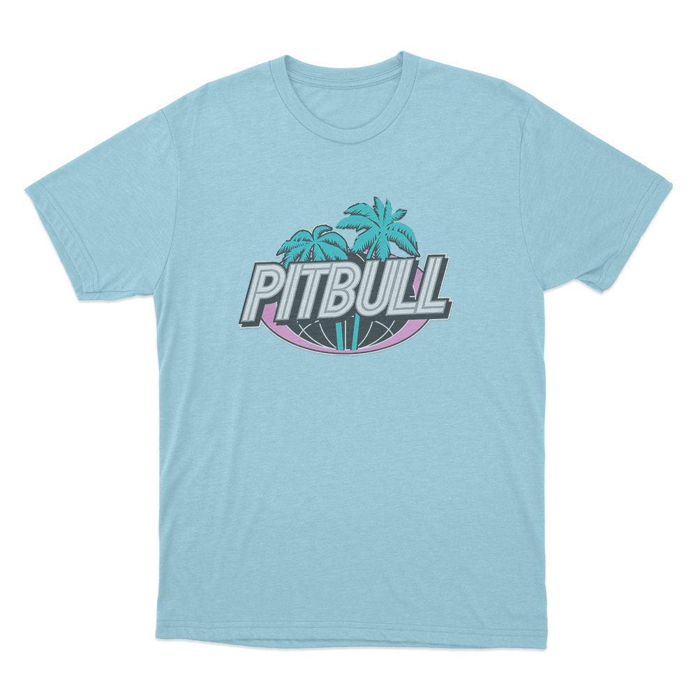Pitbull Miami Palm Tree Logo Unisex T Shirt Sky Blue Pitbull Miami Palm Tree Logo Unisex T Shirt Sky Blue