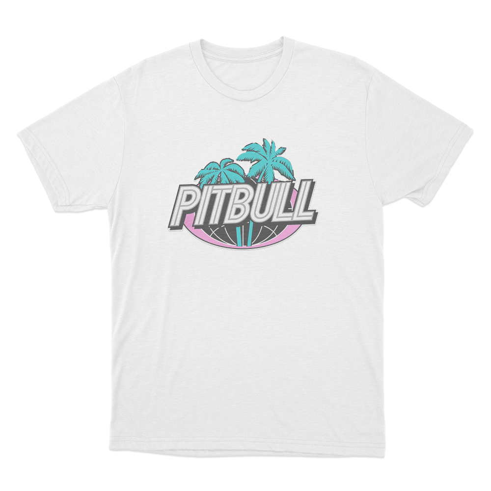 Pitbull Miami Palm Tree Logo Unisex T Shirt White Pitbull Miami Palm Tree Logo Unisex T Shirt White