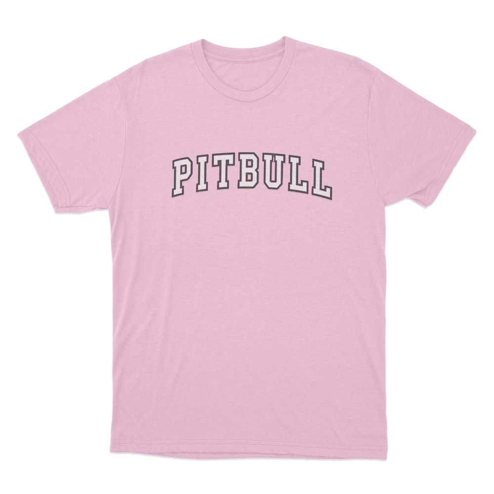 Pitbull Varsity Logo Unisex T Shirt Pink Pitbull Varsity Logo Unisex T Shirt Pink
