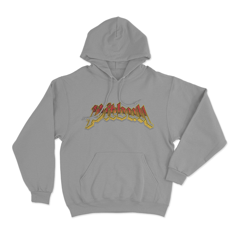 Pitbull Vintage Logo Unisex Hoodie Grey Pitbull Vintage Logo Unisex Hoodie Grey