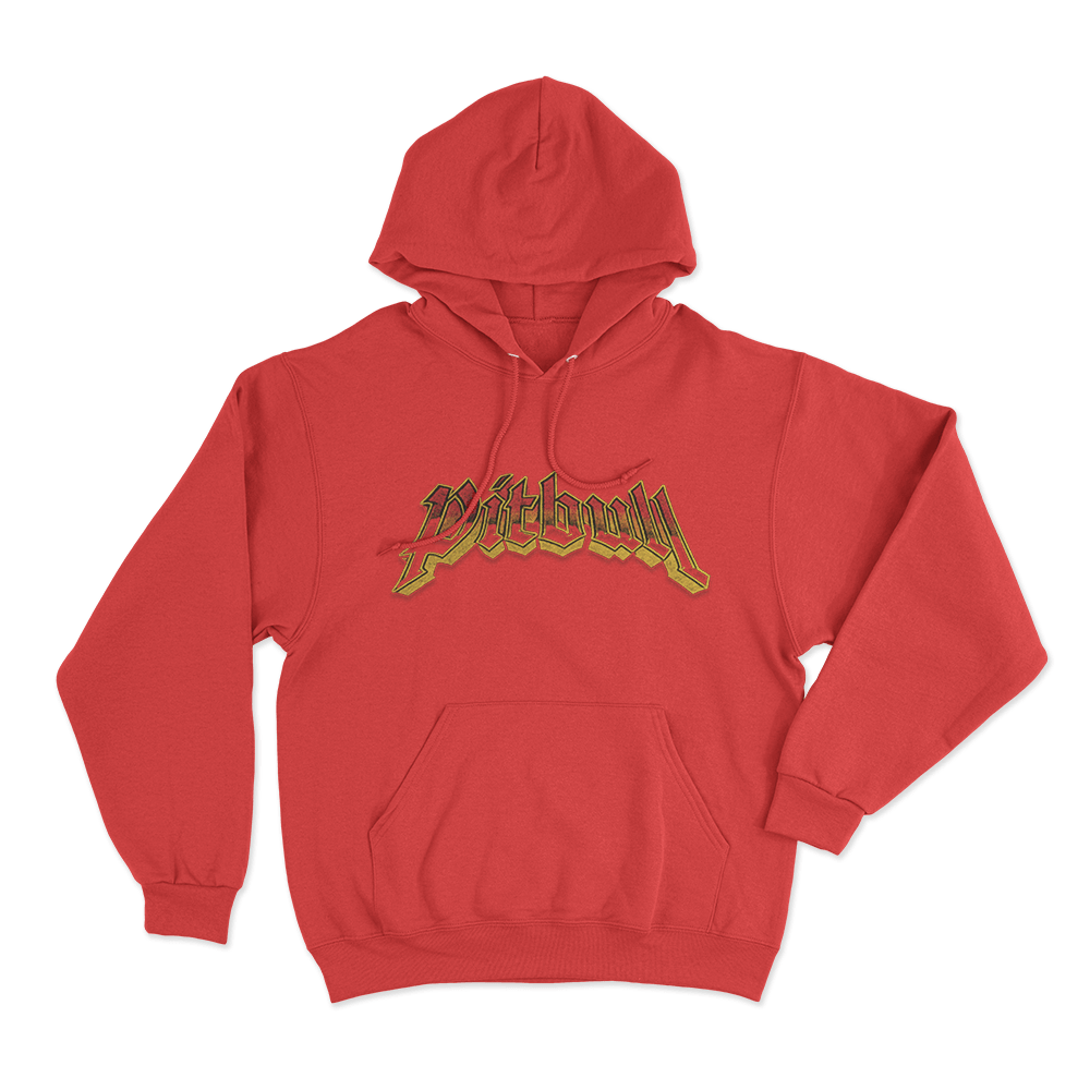 Pitbull Vintage Logo Unisex Hoodie Red Pitbull Vintage Logo Unisex Hoodie Red